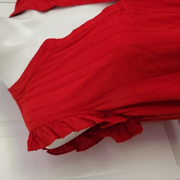 Universal Thread Red Ruffled Shirt - Picture 6 of 12
